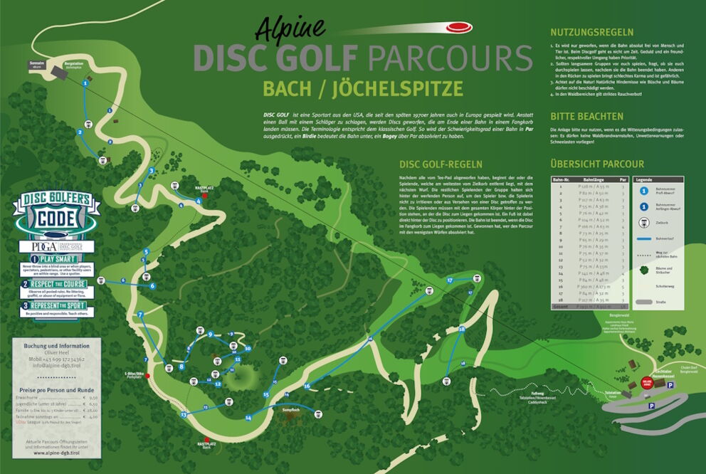 Disc-Golf-Parcours Bach-Jöchelspitze.