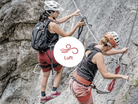 Klettern ist das Element Luft an den Element-Tagen mit viel Outdoor-Aktiv im Naturpark-Lechtal.