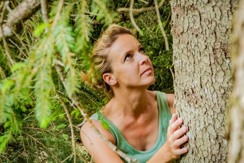 Kraft tanken beim Waldbaden und die Natur mit den Sinnen wahrnehmen.