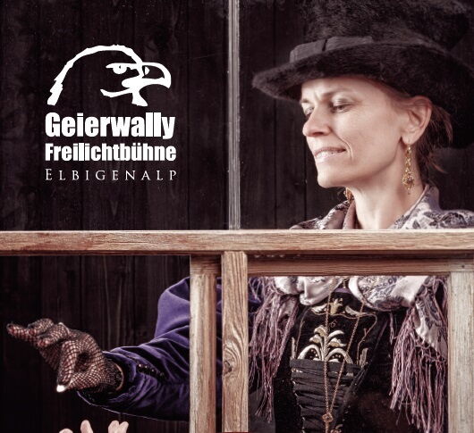 Aufführung der Geldverleiherin aus Holzgau der reichen Lisbeth aus Holzgau auf der Geierwallyfreilichtbühne.