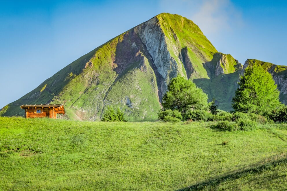 Das Bergheumuseum am botanischen Lehrpfad. Wandern auf die grünen Gipfel im Naturpark-Lechtal.