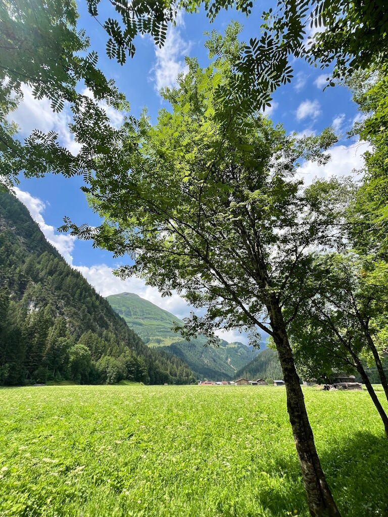 Kneippen in Hägerau mit Blick auf Steeg.