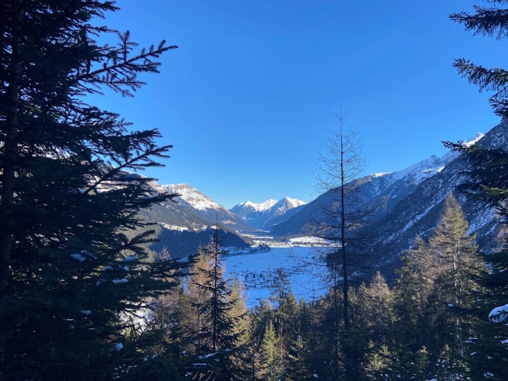 Kräftige Raureifbildung im Schattigen Talboden des Naturpark-Lechtal.