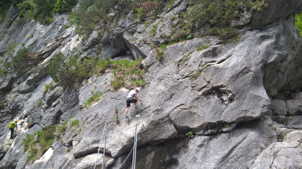 Einstieg und Ausstiegsstelle Gamsrunde am Erlebnisklettersteig in Holzgau.
