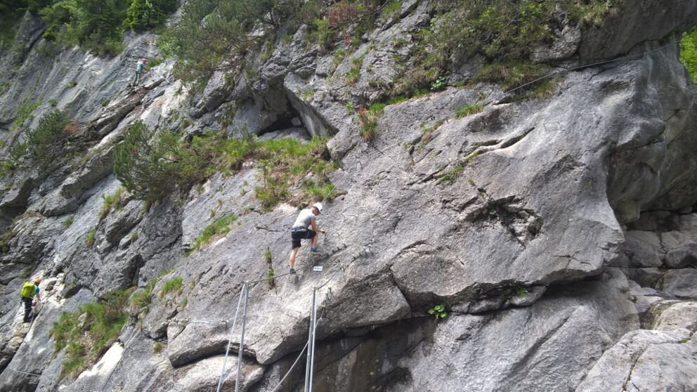 Einstieg und Ausstiegsstelle Gamsrunde am Erlebnisklettersteig in Holzgau.