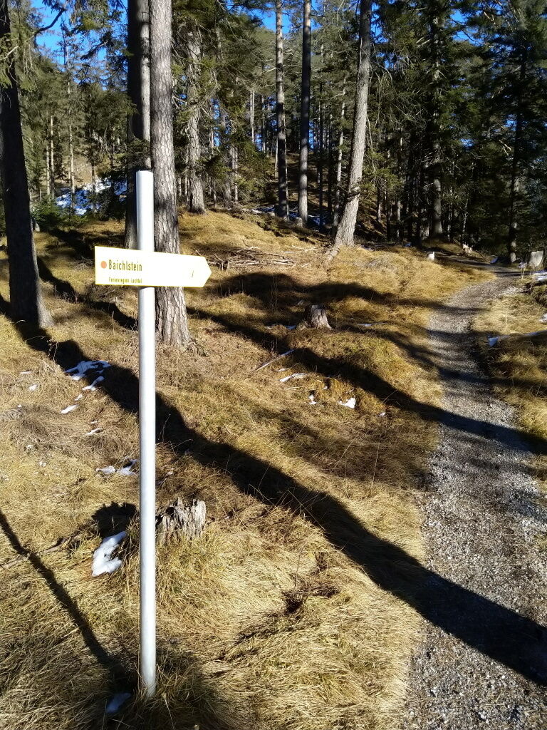 Letzte Abzweigung zum Baichlstein. noch ein paar Meter und Sie haben Ihr Ziel erreicht.