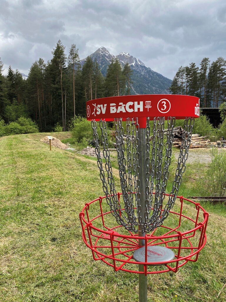 Disc-Golf üben und schnuppern mit der Dorfstube als Ihre Aktiv-Unterkunft im Naturpark-Lechtal.
